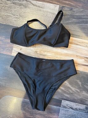 Popvil SeaBright™ Eco-Friendly Sporty Black Tank Bikini Set